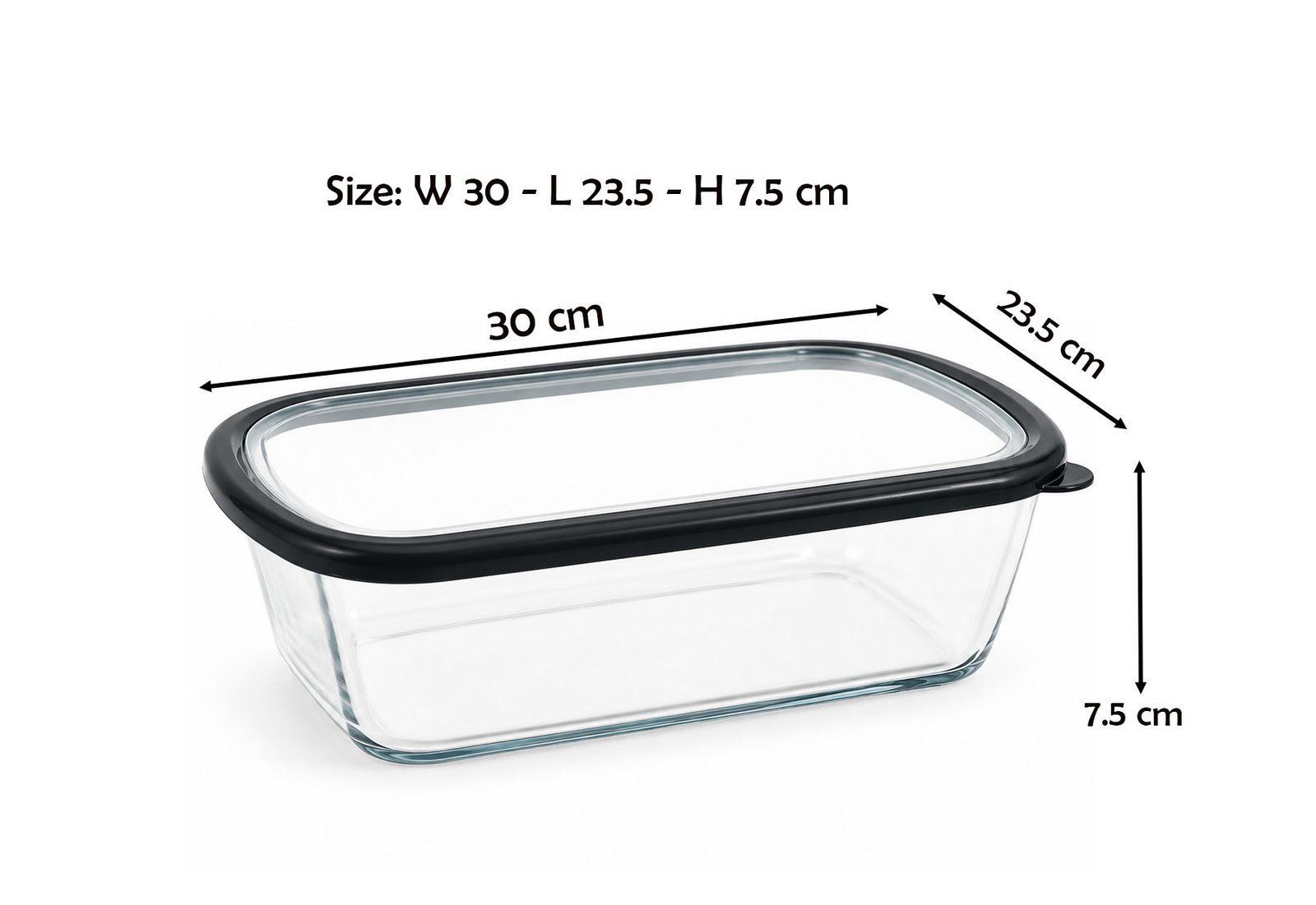 borosilicate tempered glass bowl with airtight plastic lid