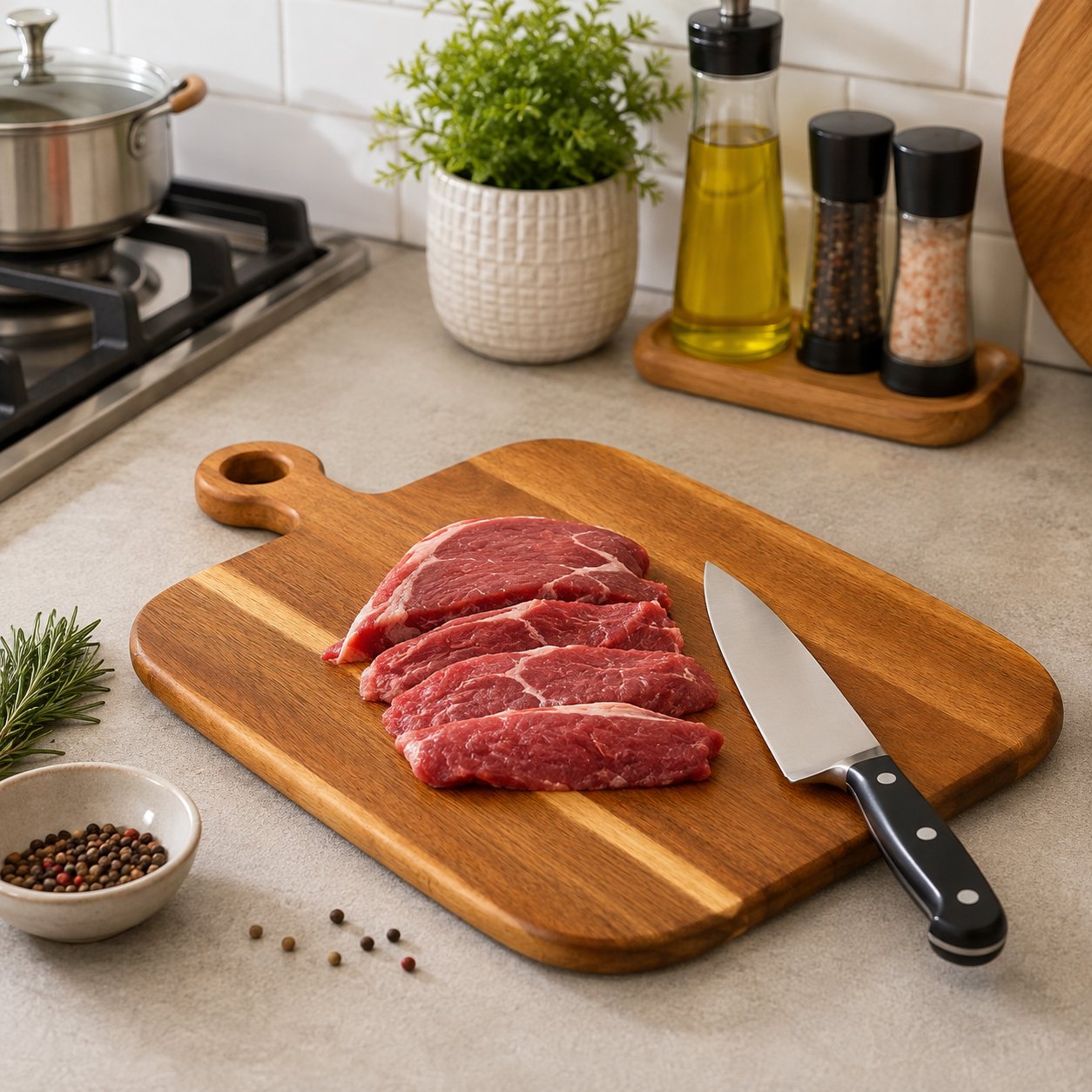 Acacia Wood Serving and Cutting Board 45 cm