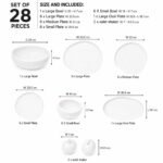 Irregular White Ceramic Dinner Set 28 Pieces