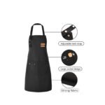 PROFESSIONAL WATERPROOF APRON WITH TOOL POCKETS - Black