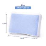 memory foam pillow with dual-sided blue cooling gel surface