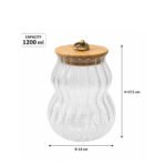 Pumpkin-Shaped Glass Storage Jar 1200ml Bamboo Lid