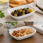 Safe Plastic Boat Shaped Serving Plate 17cm