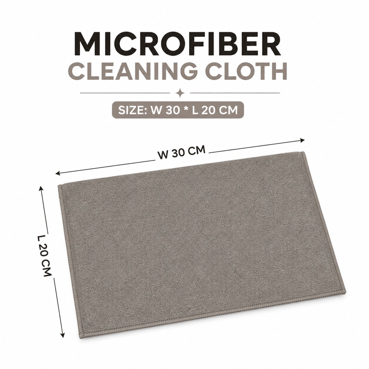 Microfiber Cleaning Cloths Set of 2 20x30 cm Grey