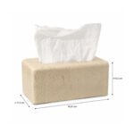 Marble Tissue Box with Magnetic Wooden Base