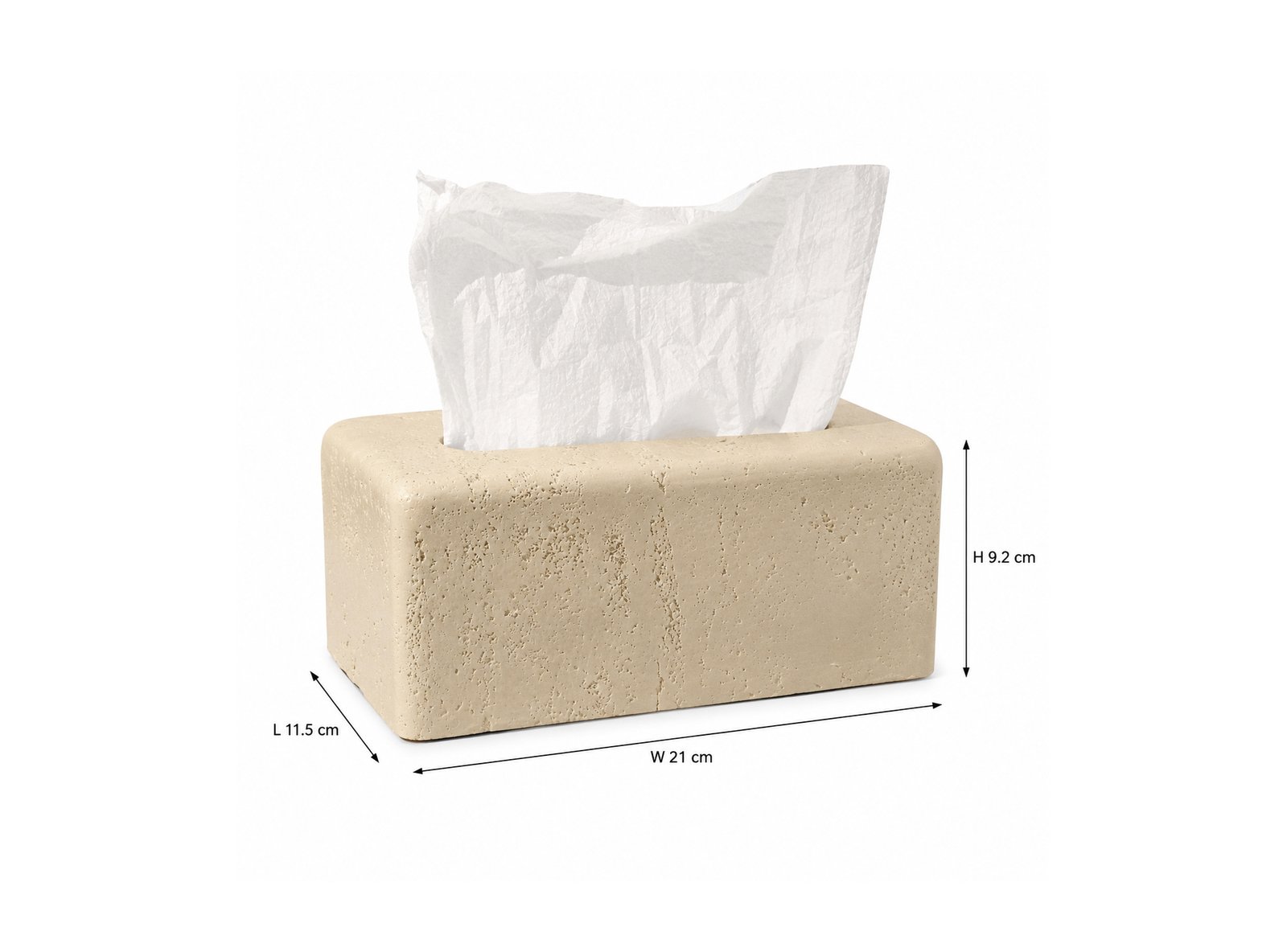 Marble Tissue Box with Magnetic Wooden Base