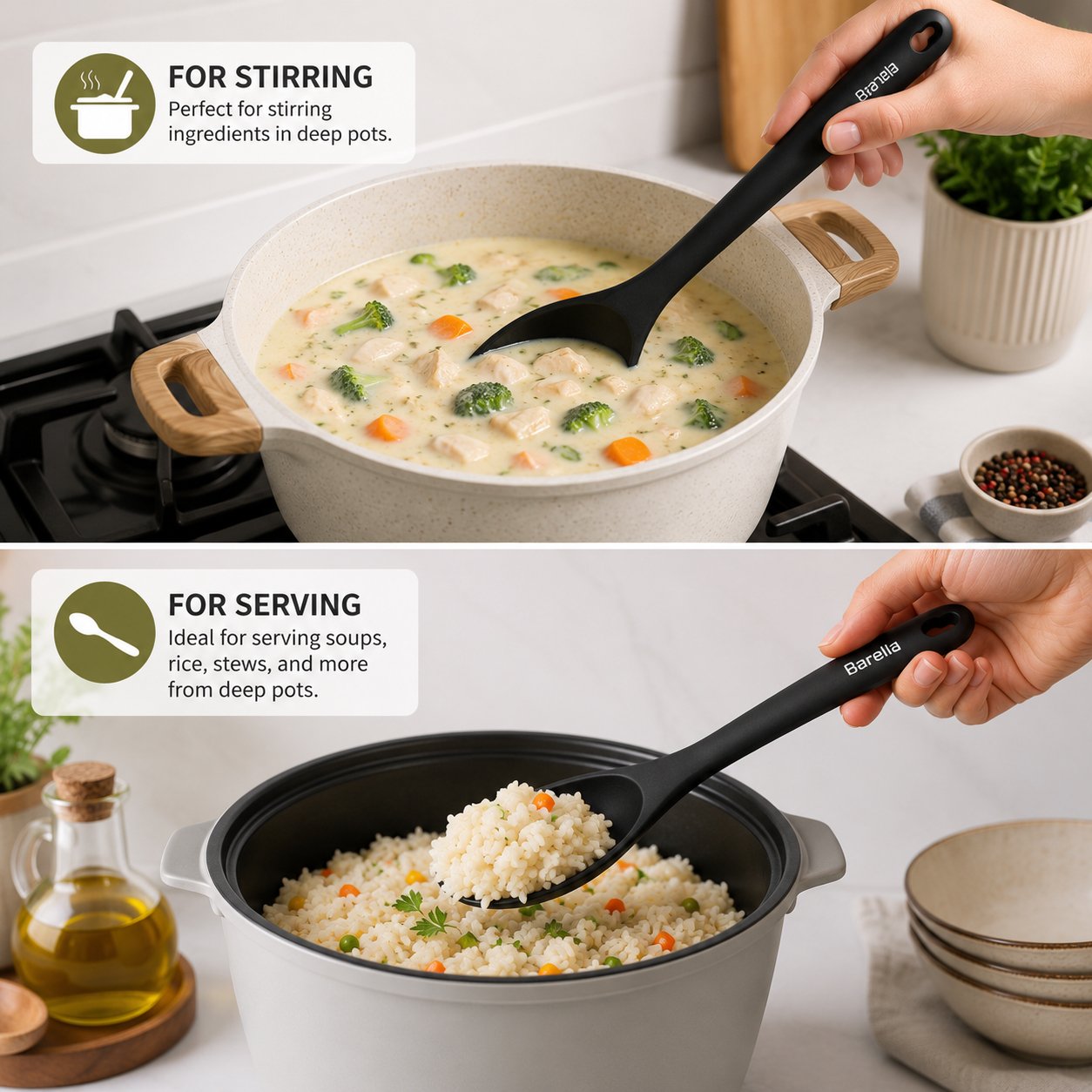 Heat Resistant Silicone Cooking Spoon 34 cm