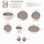 Irregular Grey and White Ceramic Dinner Set 28 Pieces