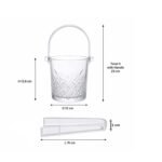 Glass Ice Bucket with Carry Handle and Plastic Tong
