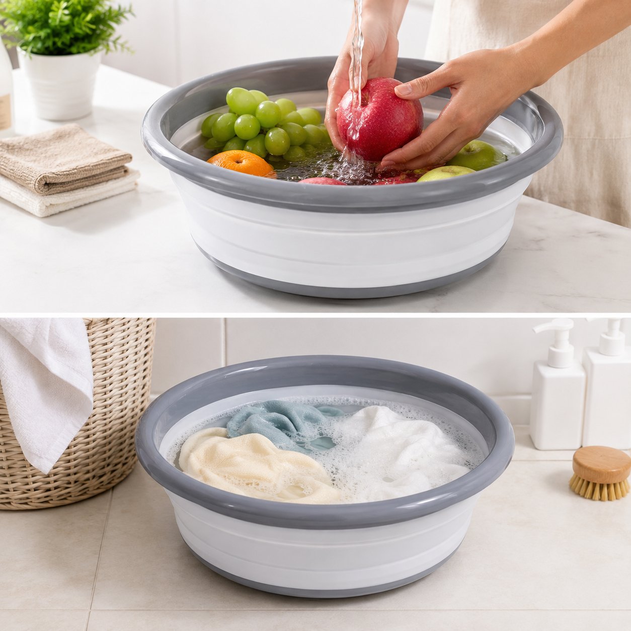 washing bowl 9L, foldable basin, BPA free washing tub