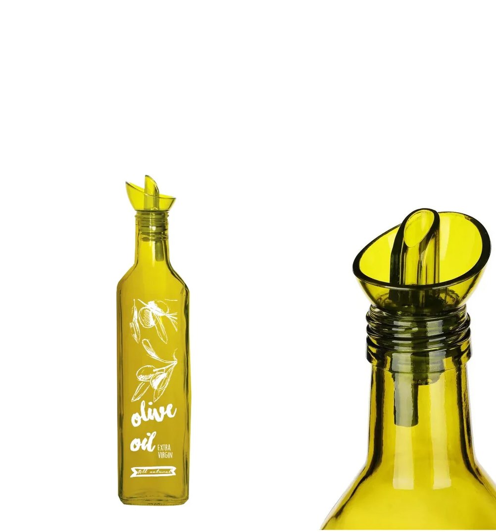 Olive Green Square Oil Dispenser Bottle 500 ml