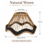 Natural Woven Pendant Lampshade Black 41cm