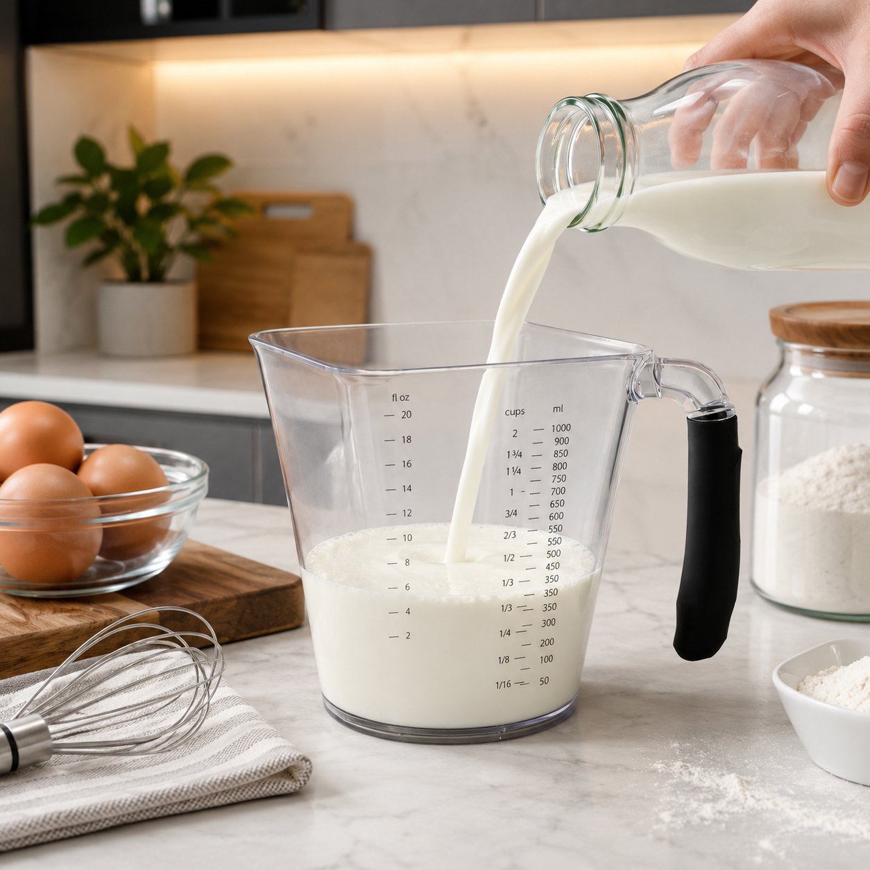 MOMAZ 1000ml Measuring Cup with Soft Grip Handle