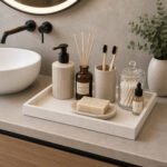 Decorative White Marble Rectangular Tray 30 × 20 cm