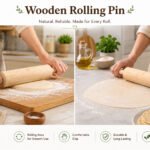 Wooden Rolling Pin with Rotating Handles 28 cm