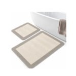 BATH MAT COTTON BLEND SET OF 2 GREY