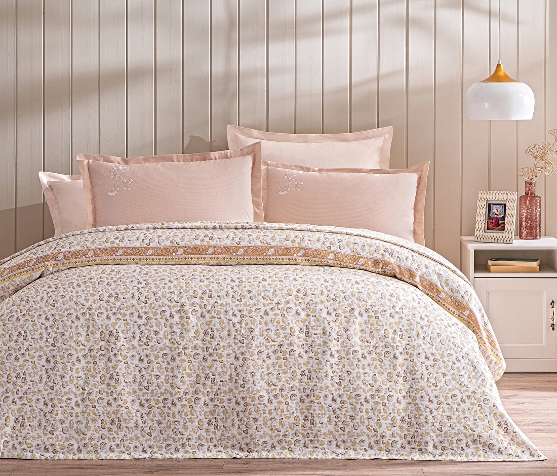 PERULA SINGLE PIQUE BEDDING SET POWDER - COTTON