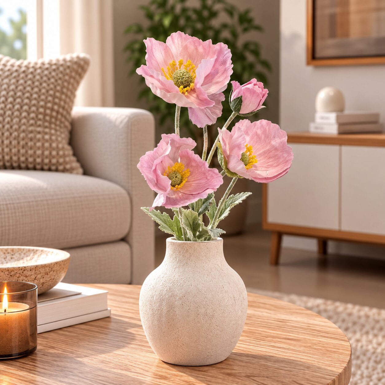 ARTIFICIAL ICELAND POPPY FLOWER STEM 60 CM