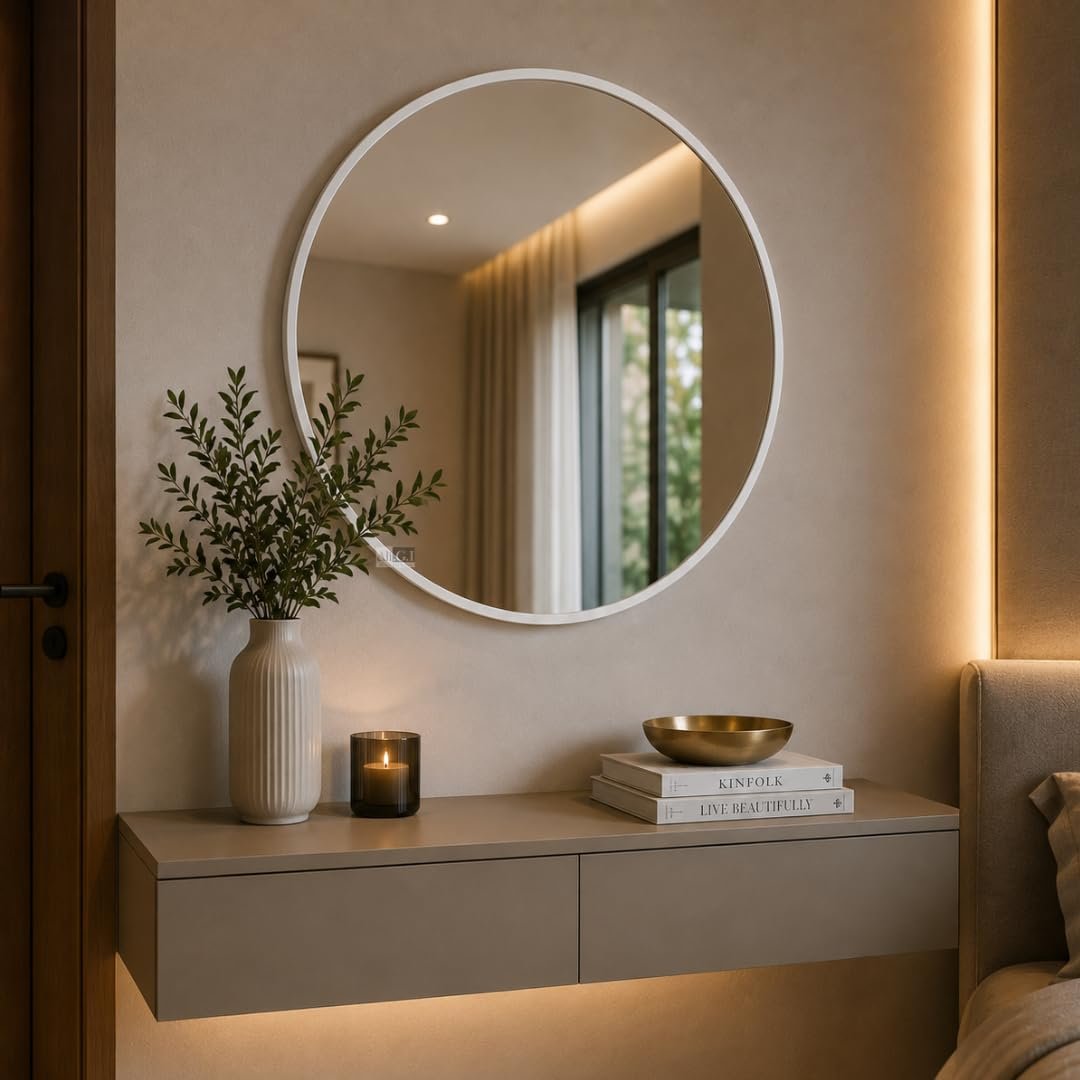 ROUND WALL MIRROR WITH METAL FRAME 60 CM