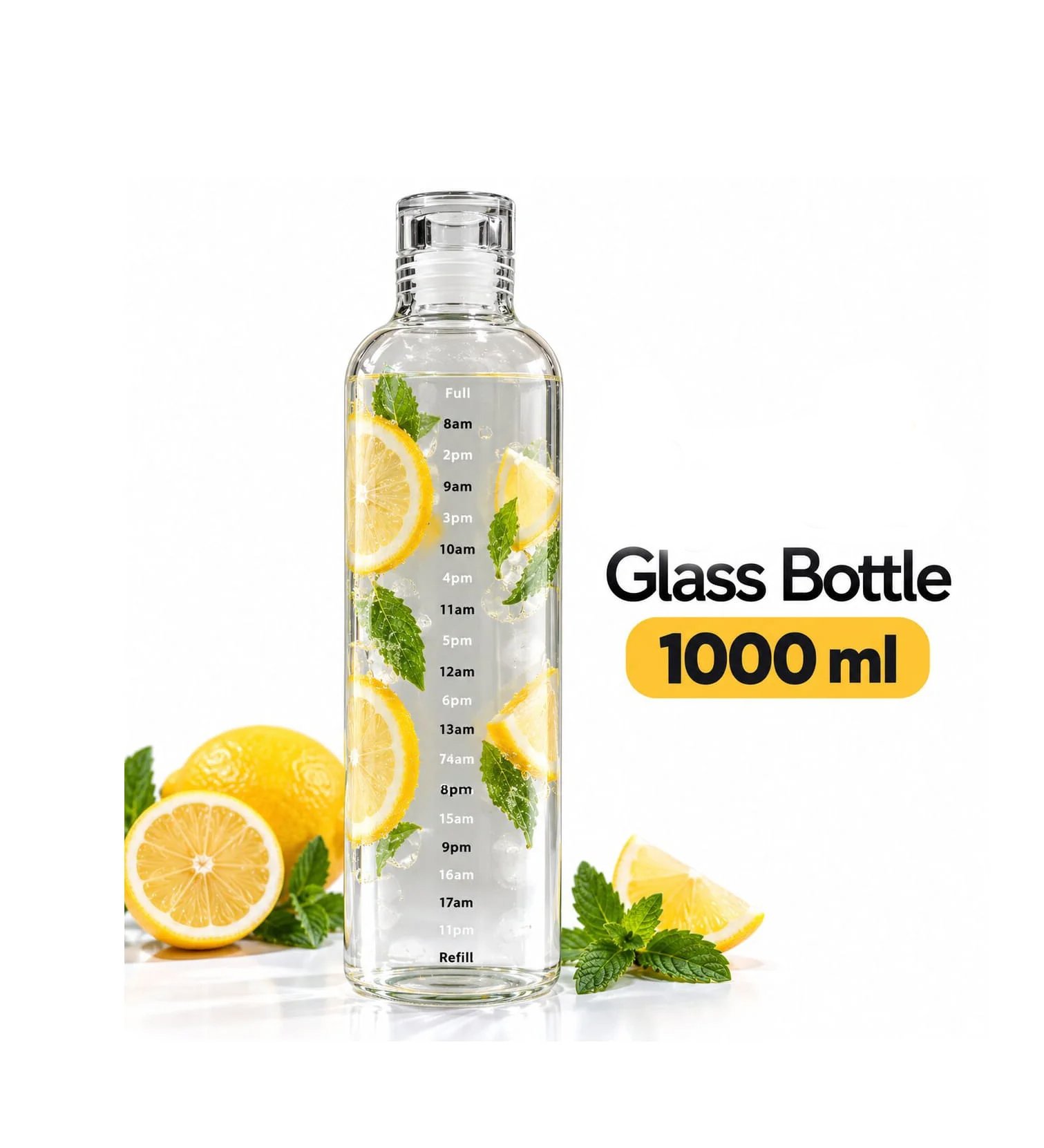 GLASS BOTTLE 1000 ML WITH PUSH-FIT SEAL LID