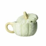 pumpkin sugar bowl, ceramic candy jar, sugar jar with lid, pumpkin jar