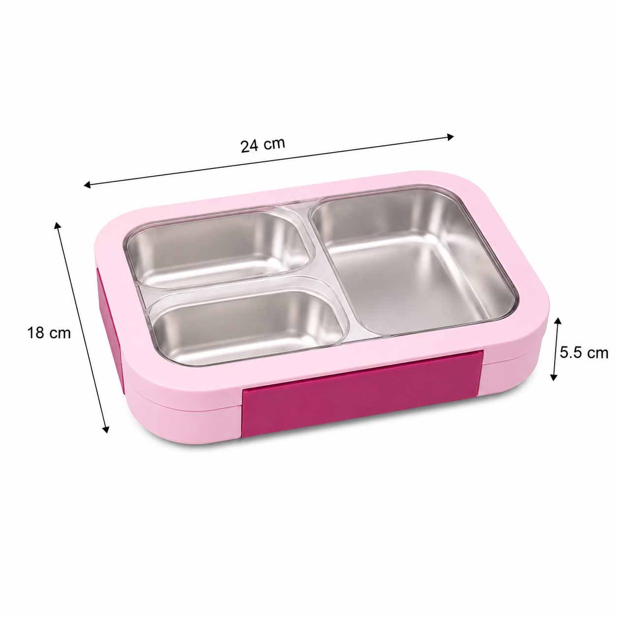 3-compartment lunch box with silicone sealing ring