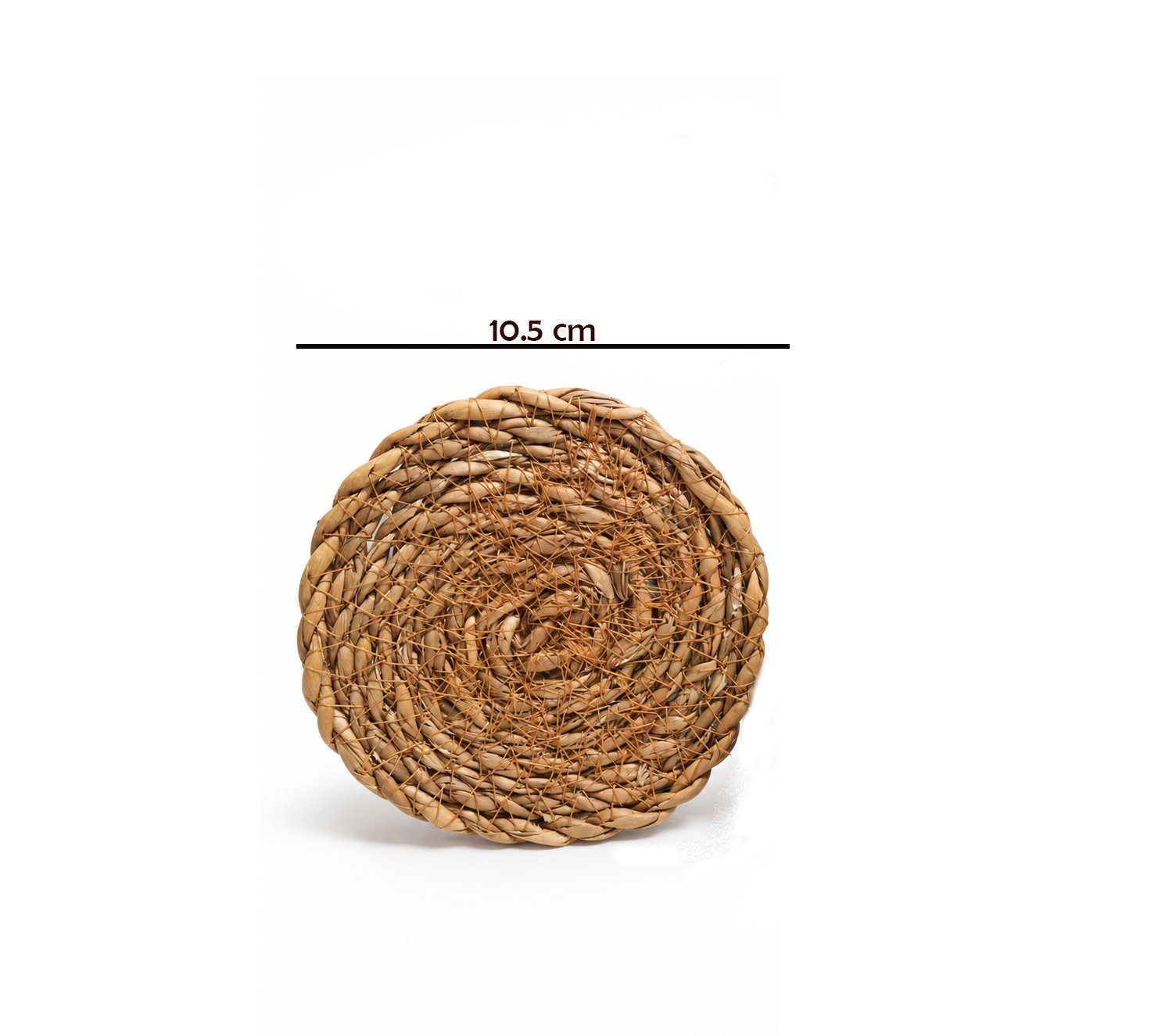 SET OF 6 ROUND BRAIDED SEAGRASS DRINK COASTERS