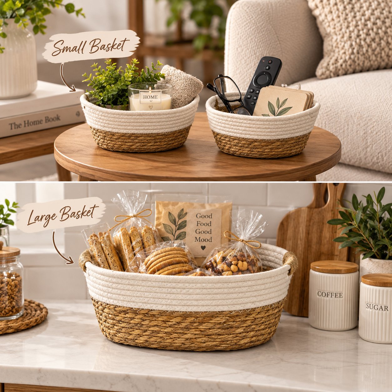 SET OF 3 STORAGE BASKETS DECORATIVE FOR HOME