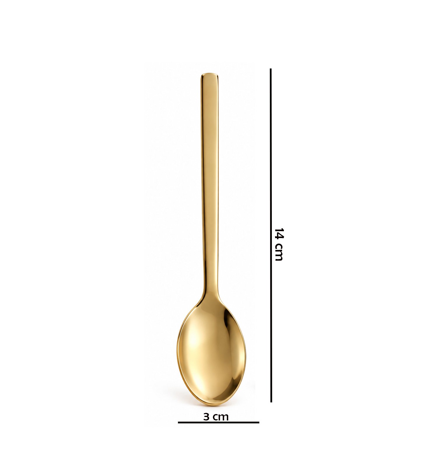 GOLD DESSERT SPOON 14 CM STAINLESS STEEL SET OF 6 - Image 2