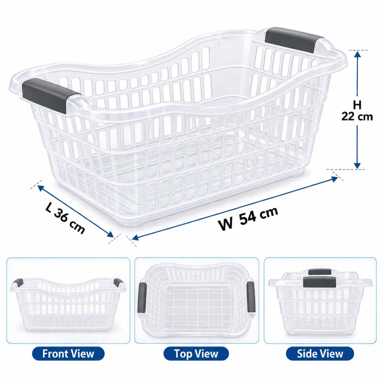 25 L Vented Plastic Laundry Basket with Handles