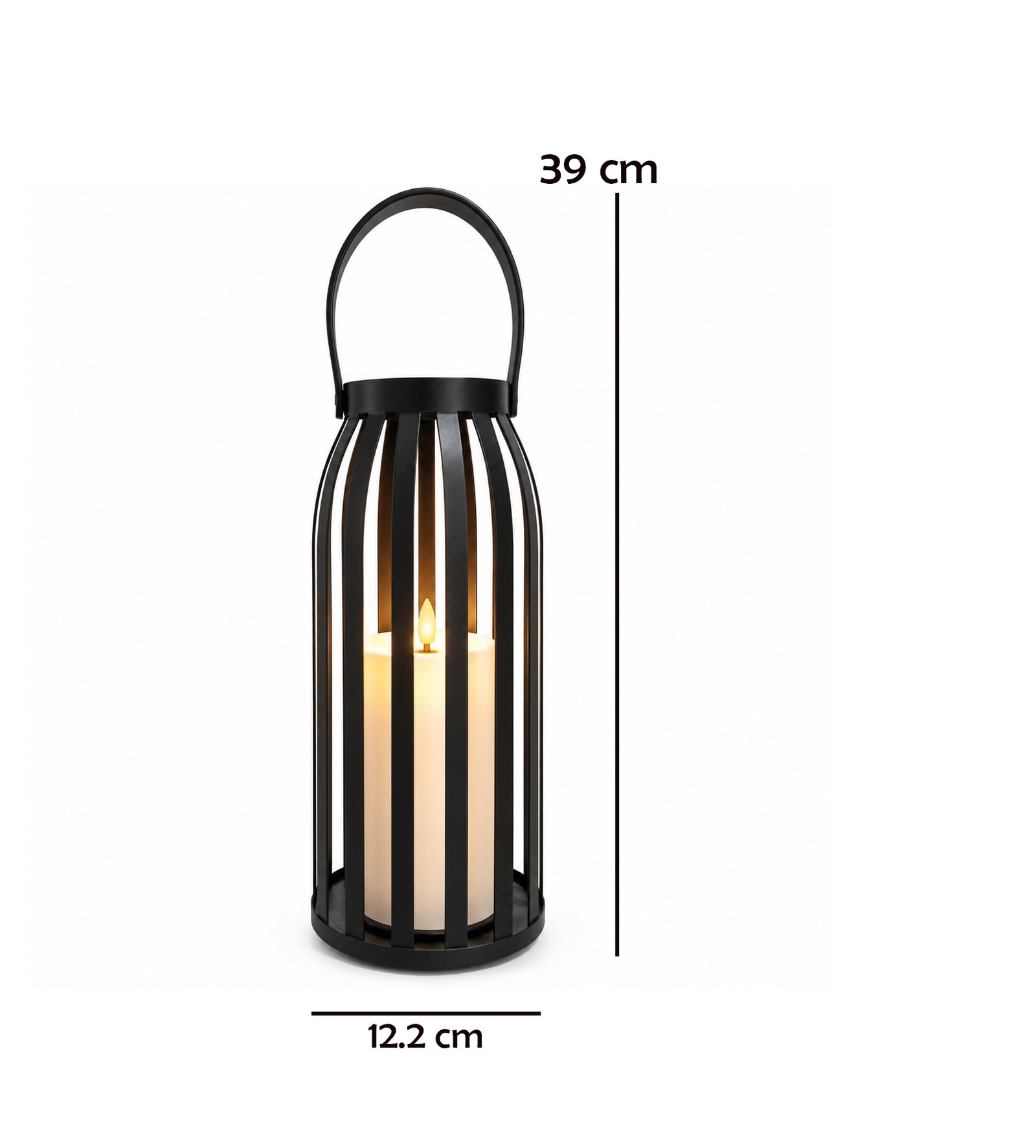 BATTERY OPERATED LED LANTERN WITH HANDLE 39 CM