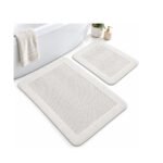 COTTON BLEND BATH MAT SET OFF-WHITE 2 PCS