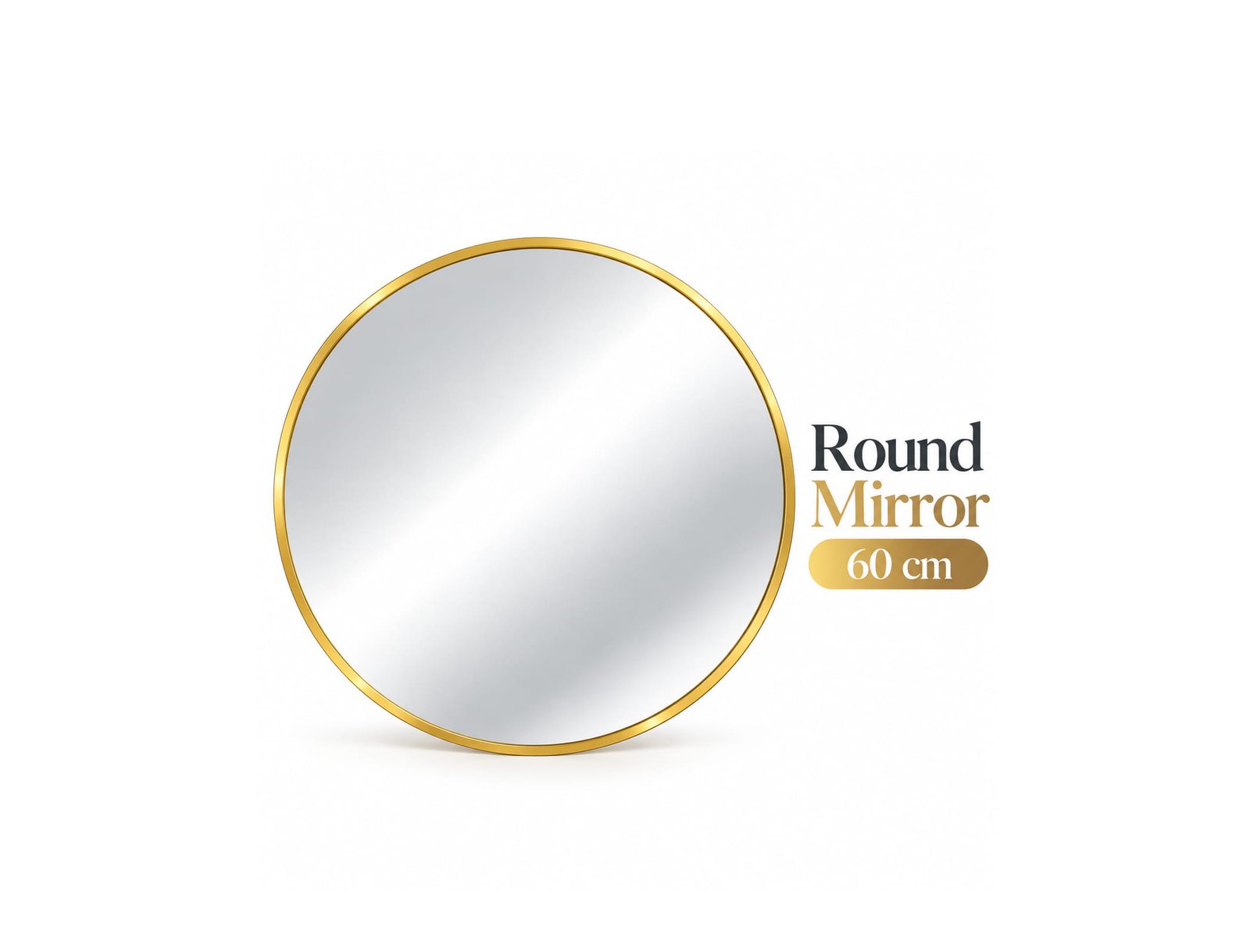 ROUND WALL MIRROR WITH METAL FRAME 60 CM