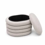 Oval Storage Pouf with Removable Padded Lid