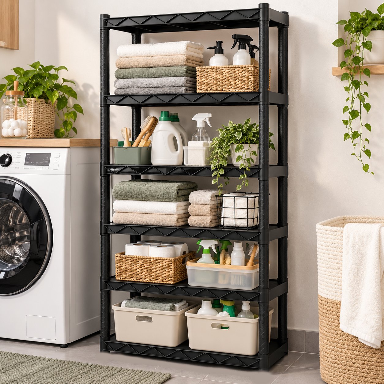 5-TIER PLASTIC UTILITY STORAGE SHELVING 187 CM - Image 2