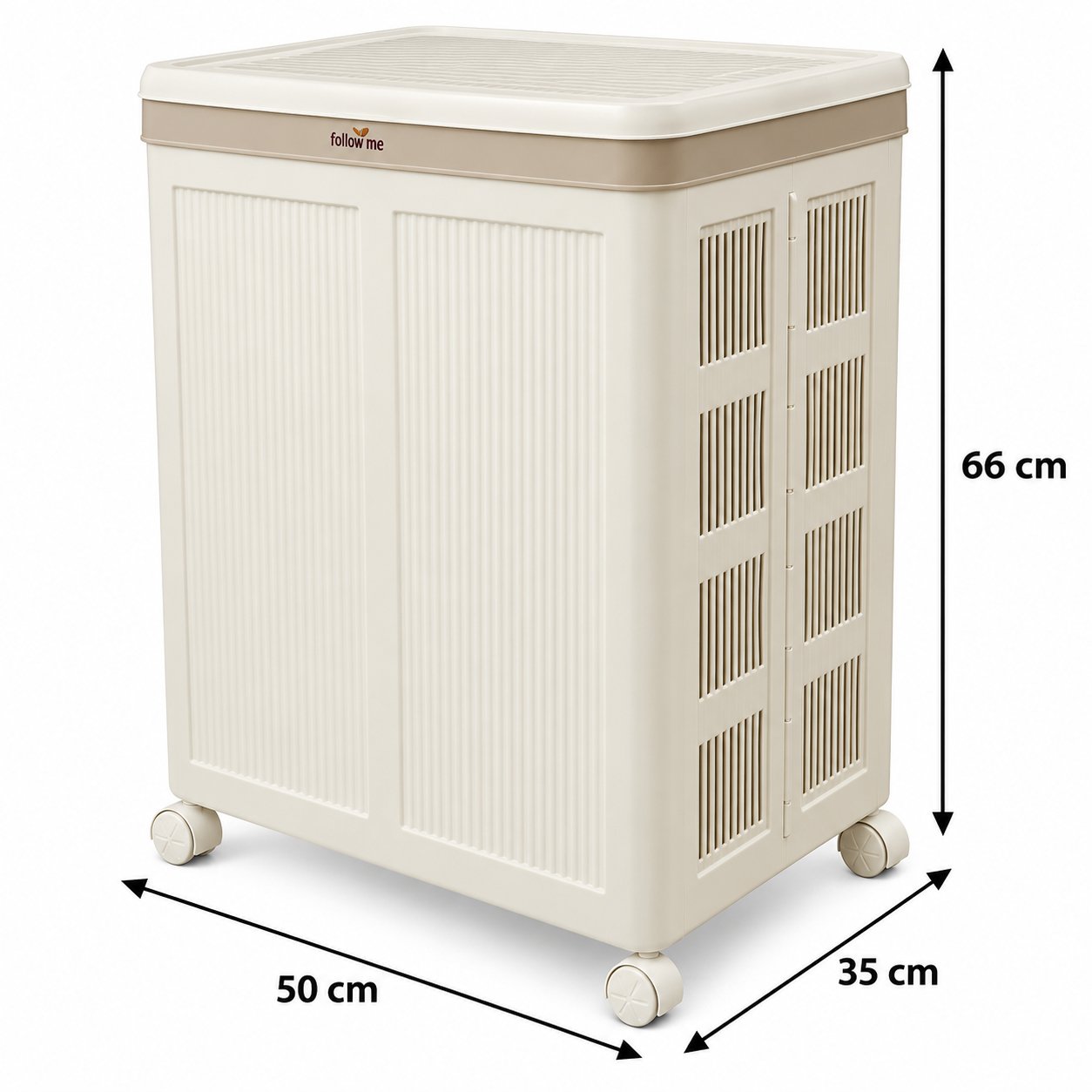 FOLDABLE 100L LAUNDRY BASKET WITH ROLLING WHEELS - Image 3