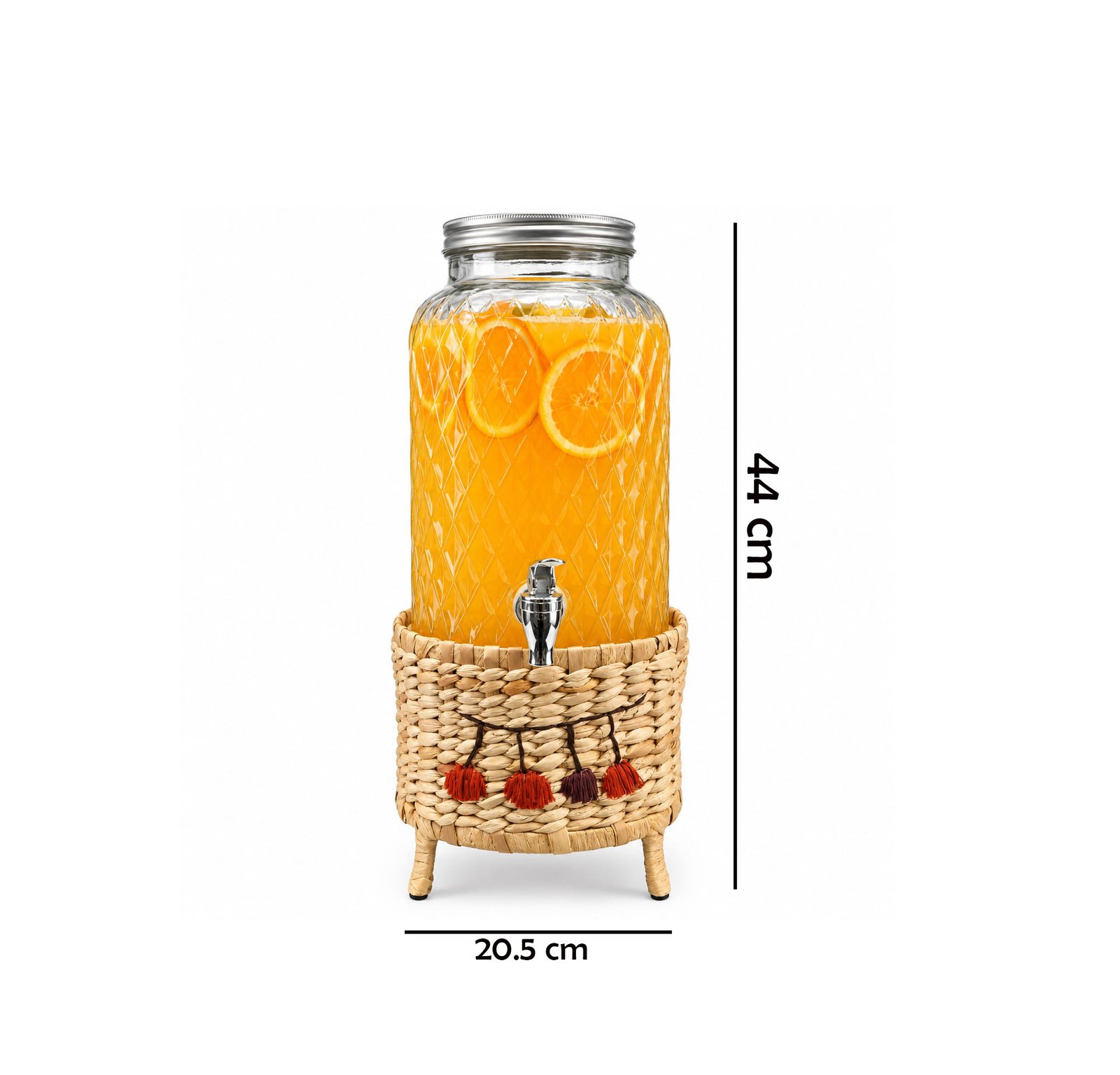 GLASS DRINK DISPENSER - WOVEN RAISED STAND - Image 3