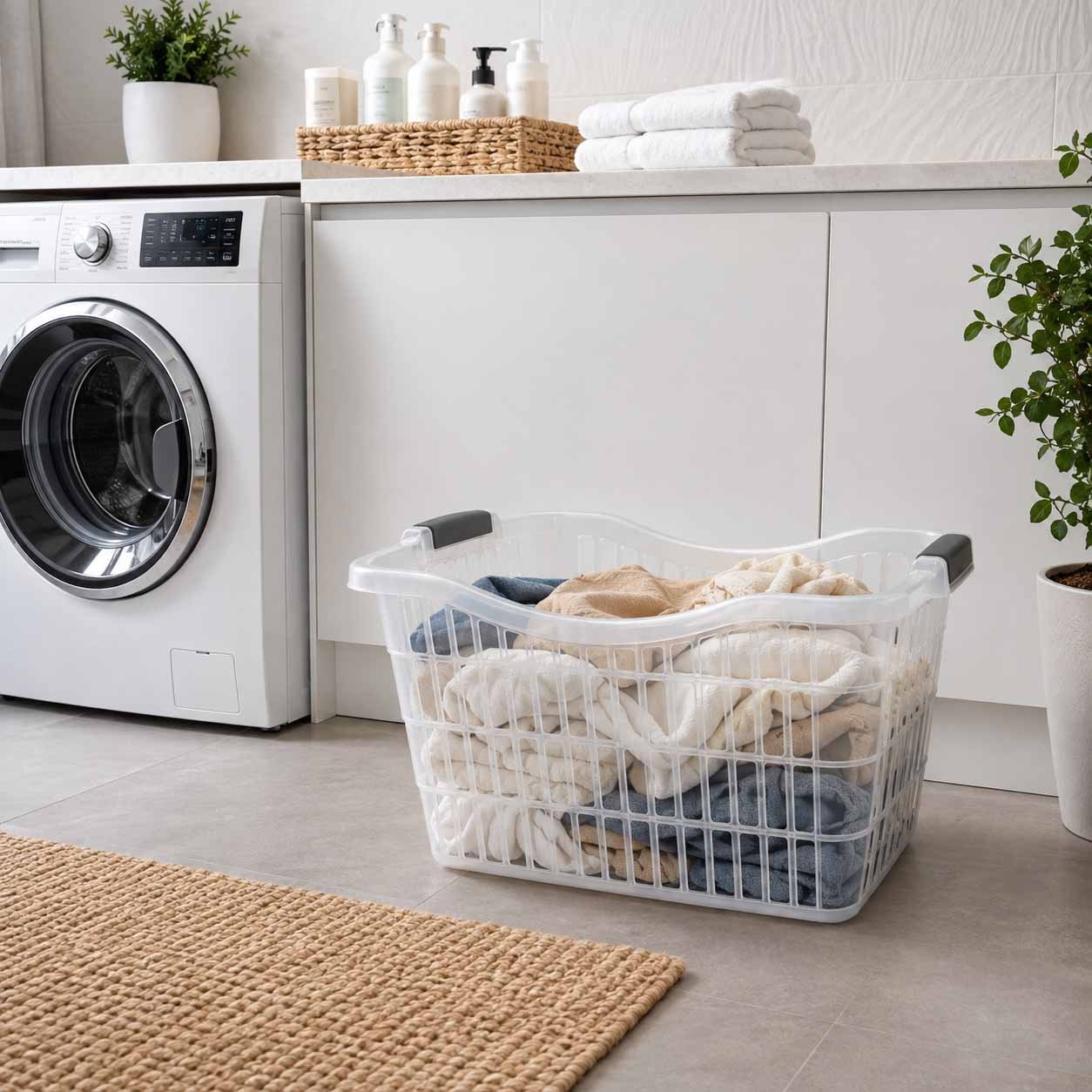40 L Vented Plastic Laundry Basket with Handles