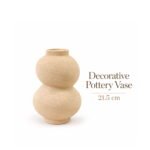 DECORATIVE TEXTURED DOUBLE BUBBLE POTTERY VASE 21.5 CM