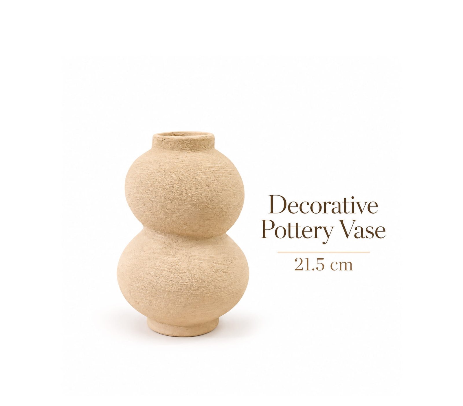 DECORATIVE TEXTURED DOUBLE BUBBLE POTTERY VASE 21.5 CM