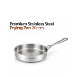 PREMIUM STAINLESS STEEL FRYING PAN 20 CM SILVER