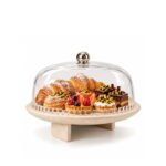 ELEVATED STONE CAKE STAND WITH PLEXI COVER 32.5 CM