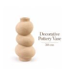 DECORATIVE TEXTURED TRIPLE BUBBLE POTTERY VASE 30 CM