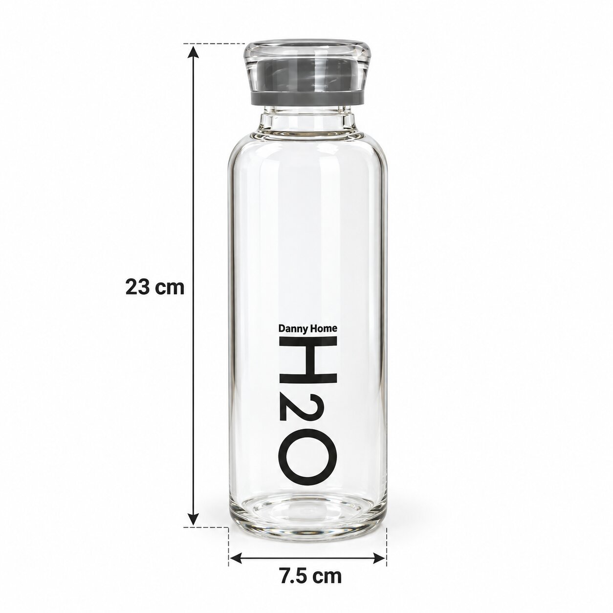 BOROSILICATE GLASS WATER BOTTLE WITH LID 750ML