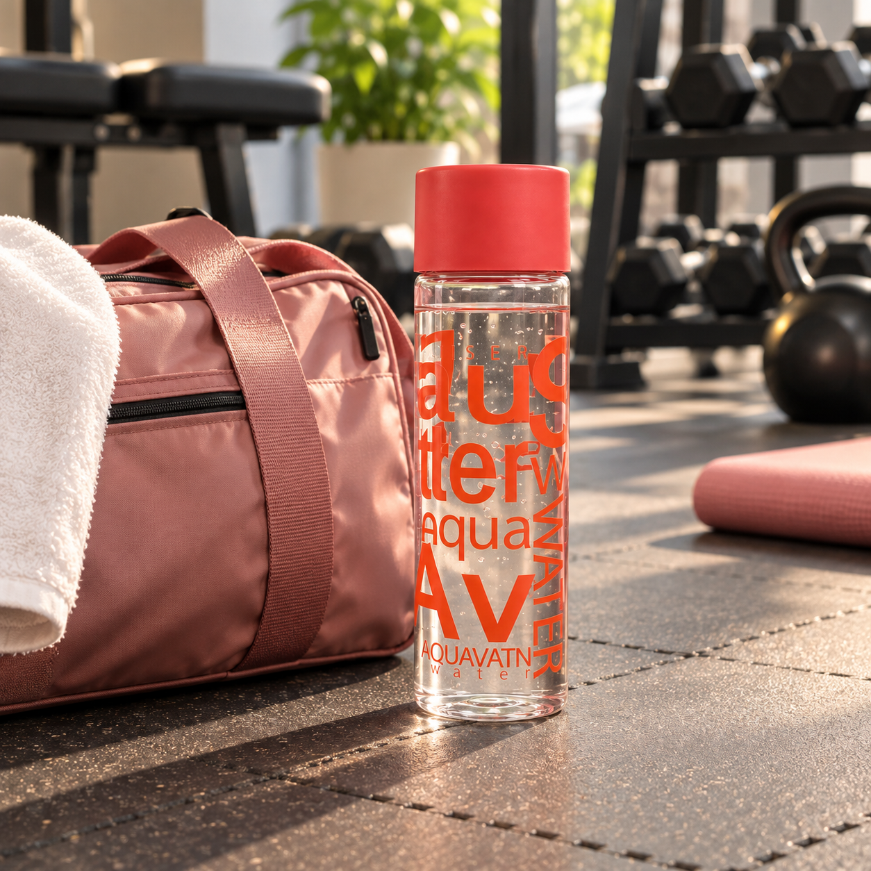 CLEAR GLASS WATER BOTTLE WITH SCREW CAP