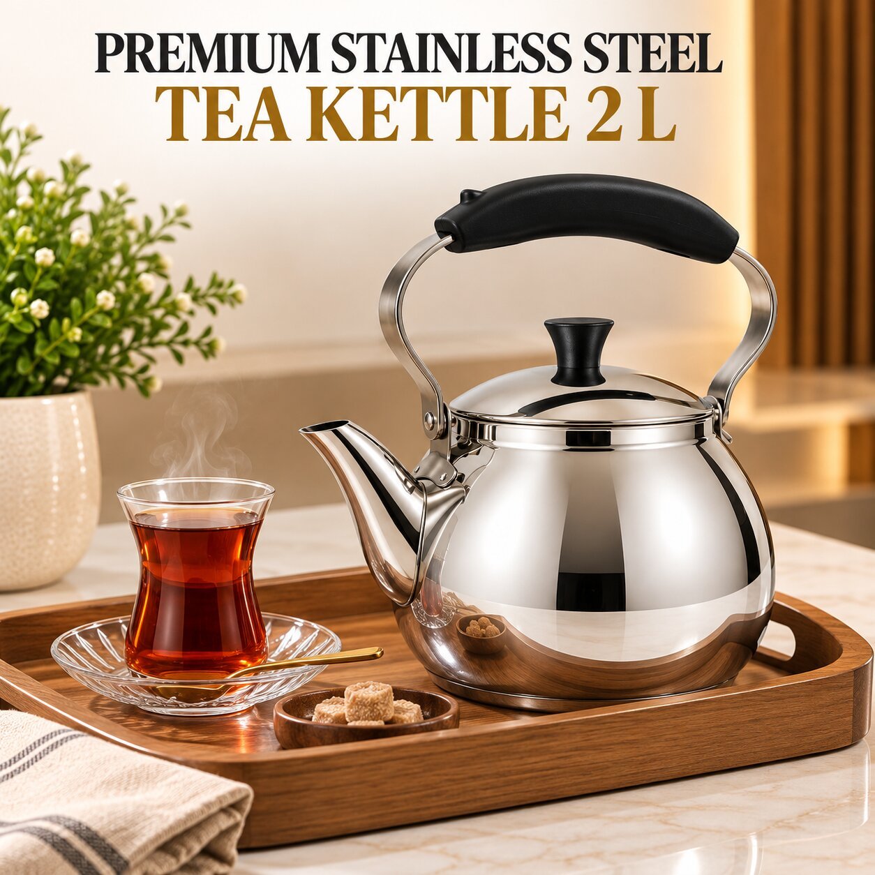 PREMIUM STAINLESS STEEL TEA KETTLE 2 L