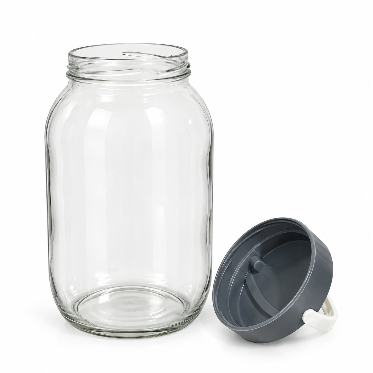GLASS STORAGE JAR 3 L WITH LID AND CARRY HANDLE