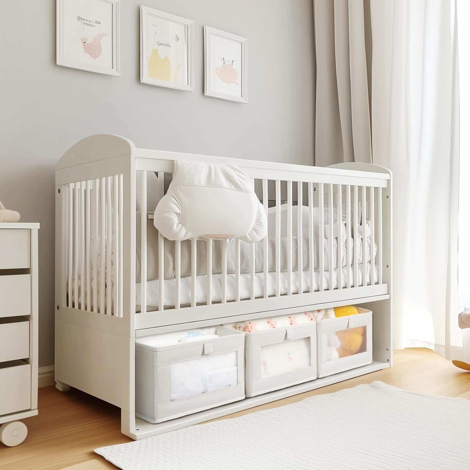 FOLDABLE LINEN STORAGE BOX WITH CLEAR WINDOW