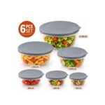 6 PCS ROUND PLASTIC FOOD STORAGE CONTAINERS SET