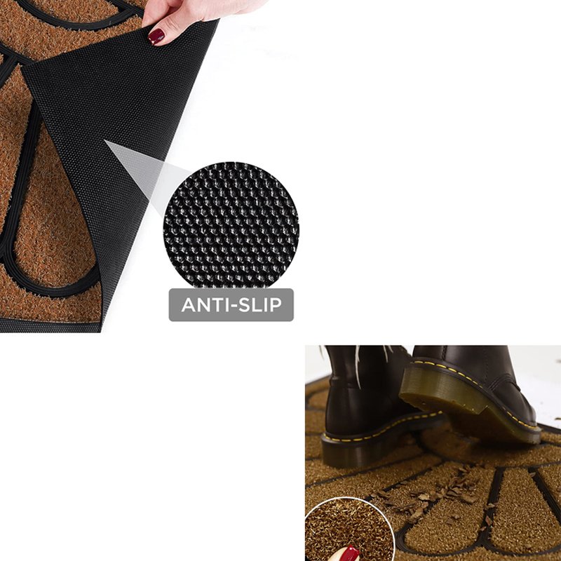 SEMI-CIRCLE DOOR MAT WITH RUBBER BACKING 75 CM